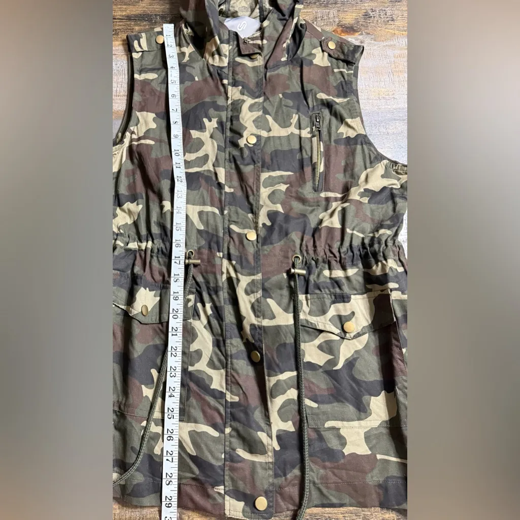 LE3NO Camouflage Sleeveless Utility Vest Green Size XL - Image 6