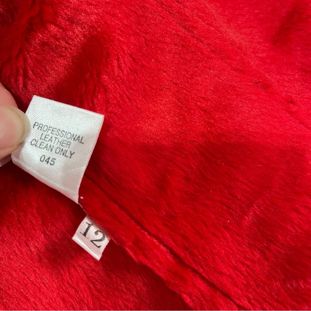 Vtg Newport News Blazer Jacket Wmn 12 Red Suede Leather Boho Festive Western - Image 8