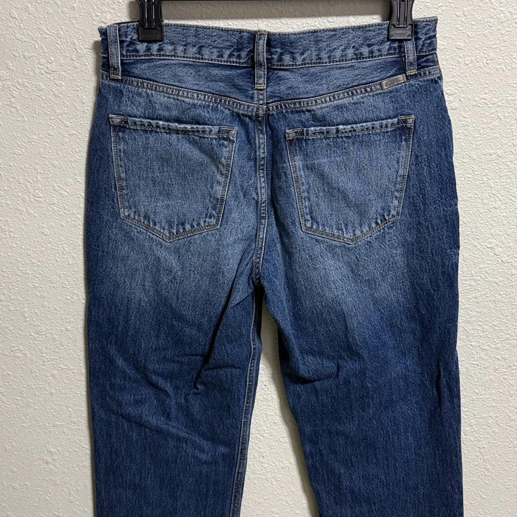 KAN CAN Jeans Women's 7/27 Distressed Button Fly Straight Leg Denim Blue - Image 5