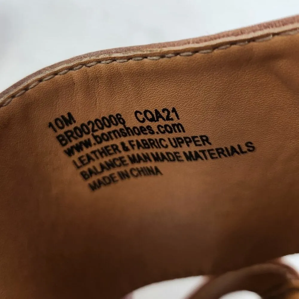 Born Leather Fabric Boho Shore Slide Sandals Slip On Brown Comfort Shoe Size 10M - Image 5