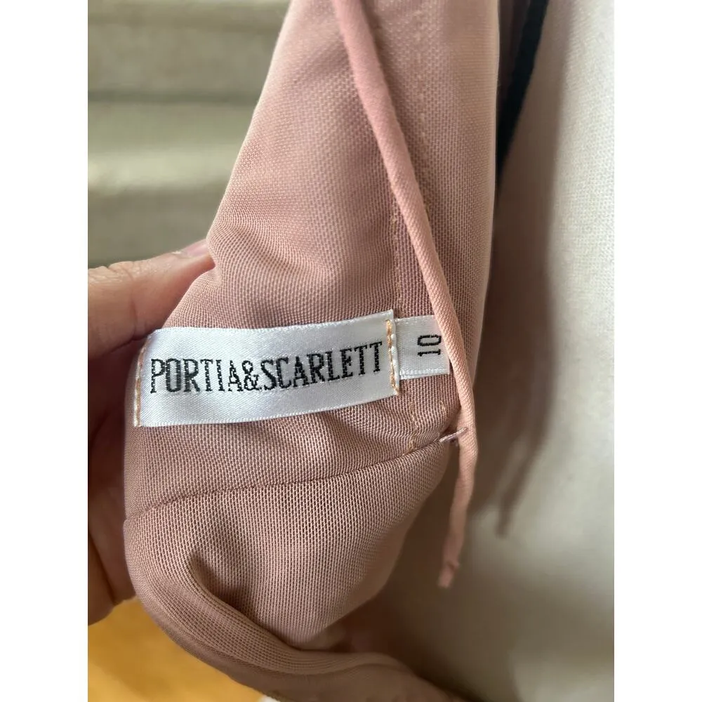 Portia & Scarlett Maree Pink Silver Glitter White Swirl Applique Ankle Dress Size 10 - Image 9