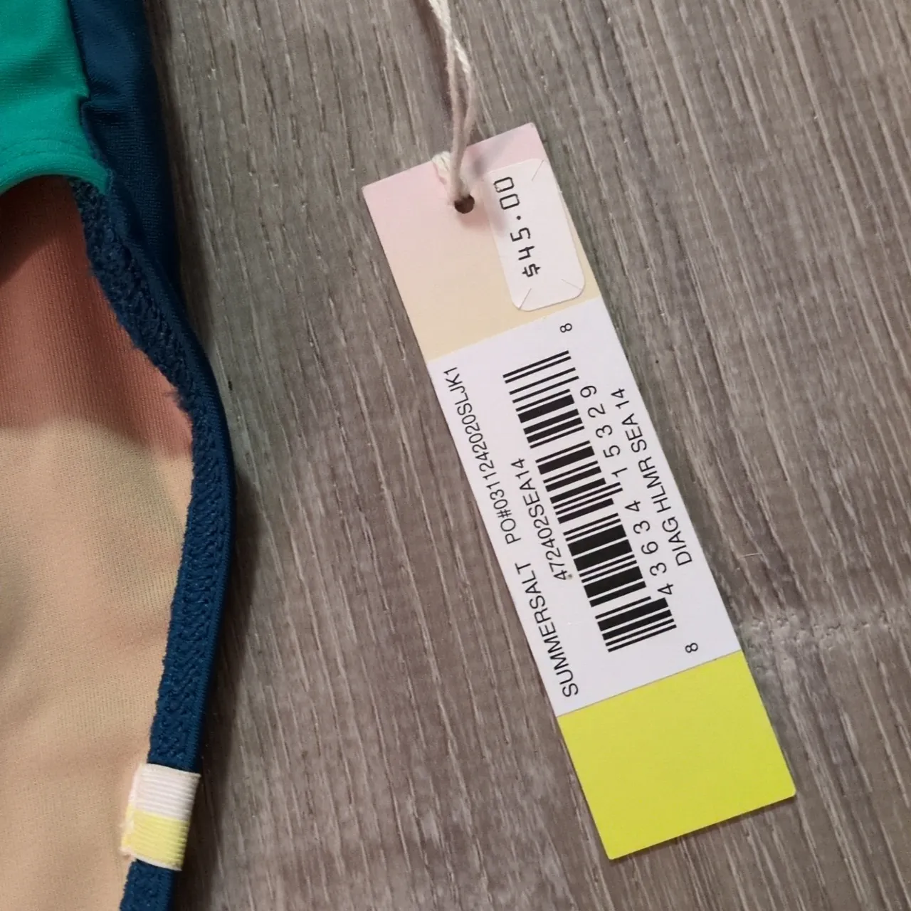 Summersalt Seahlass & Seaweed The Diagonal Mid Rise Swim Bottoms Size 14 - Image 4