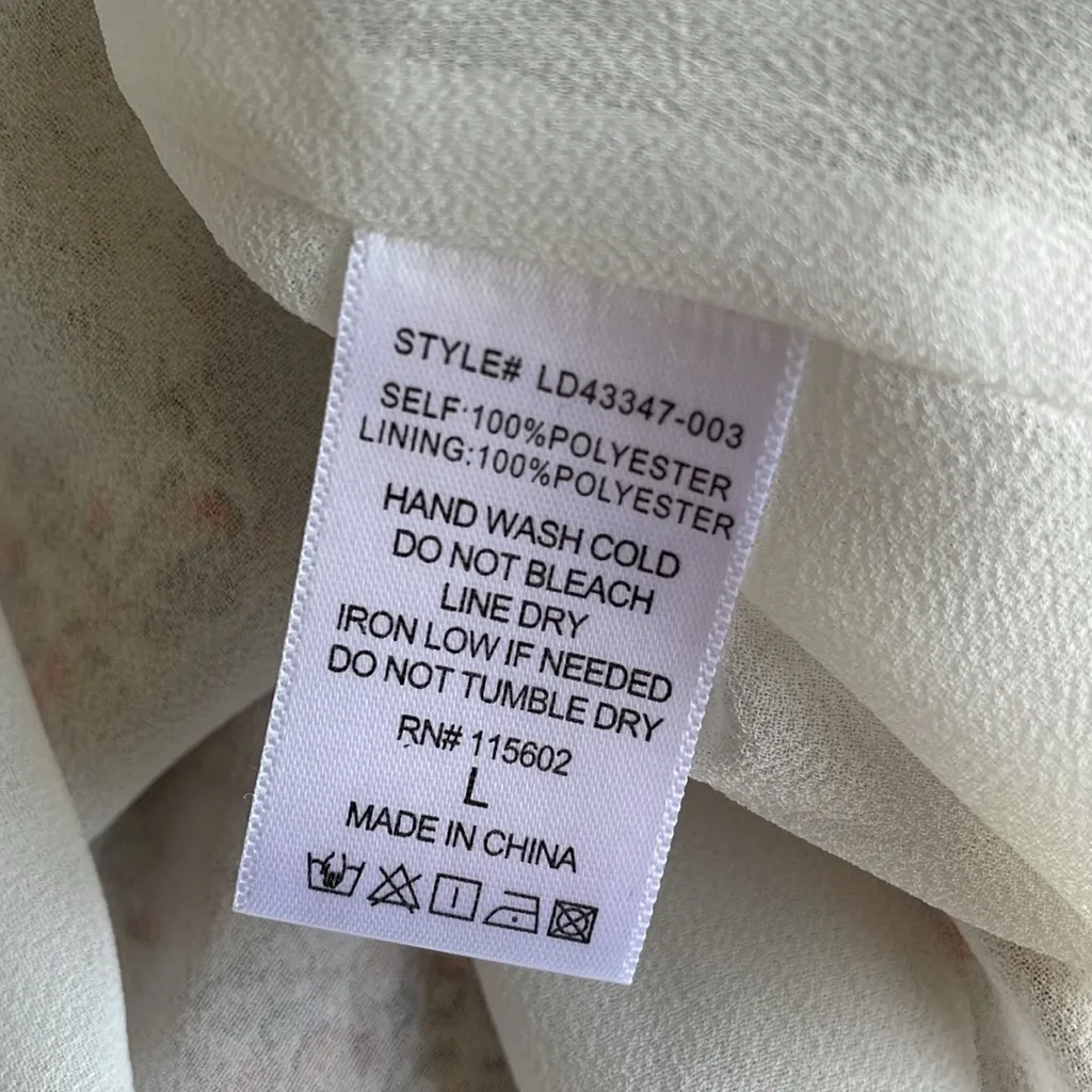 Lush Cream Floral Mini Dress - Image 9