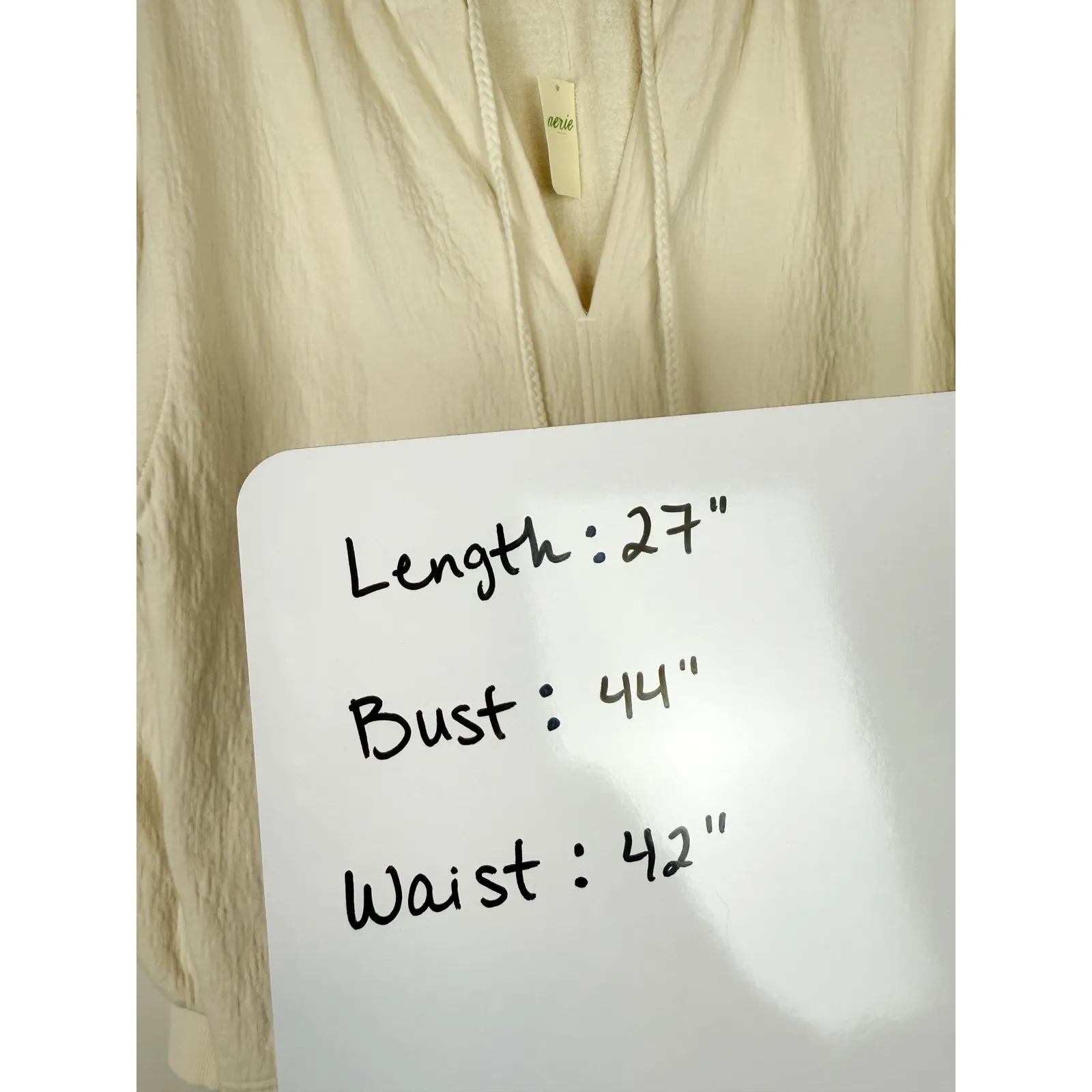 NWT Aerie Easy Street Sweatshirt Sz XXS Cream Textured Top Long Sleeve Pullover - Image 12