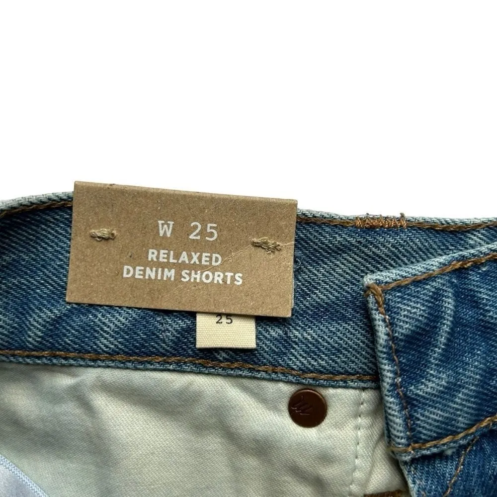 Madewell NWT Relaxed Denim Shorts Homecrest Wash Ripped Edition Distressed 25 - Image 9
