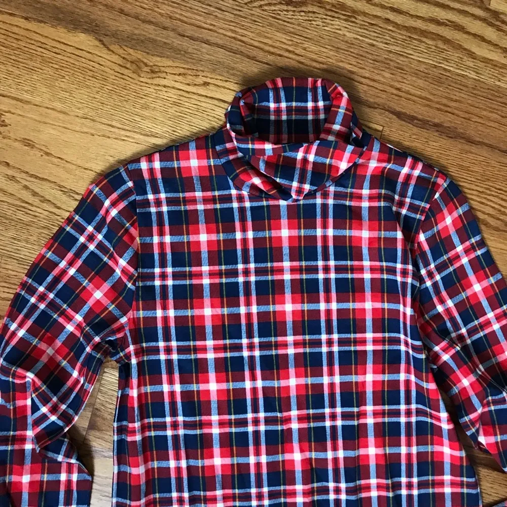 J Crew Plaid Turtleneck Red/Blue - Image 2
