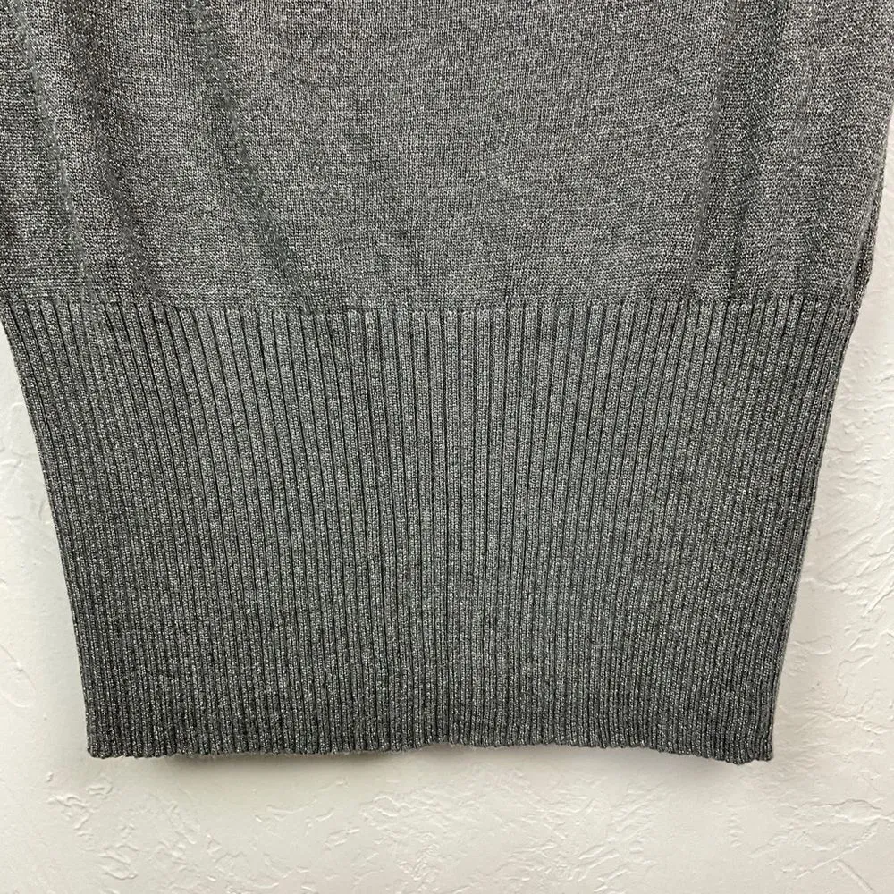 Lane Bryant Gray Metallic Cowl Neck Short Sleeve Top 14/16 - Image 3