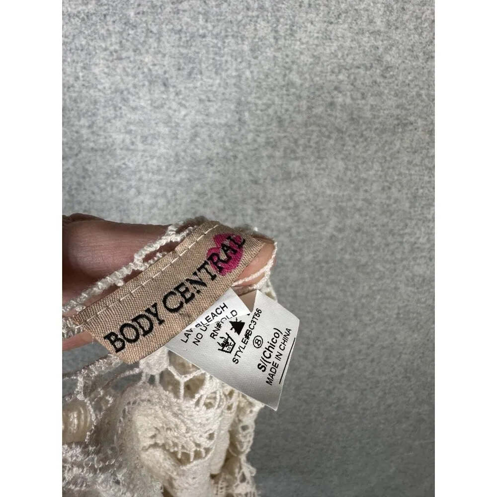 Vintage Body Central Small Tank Top Lace Crochet Boho Coquette Womens Coachella - Image 2