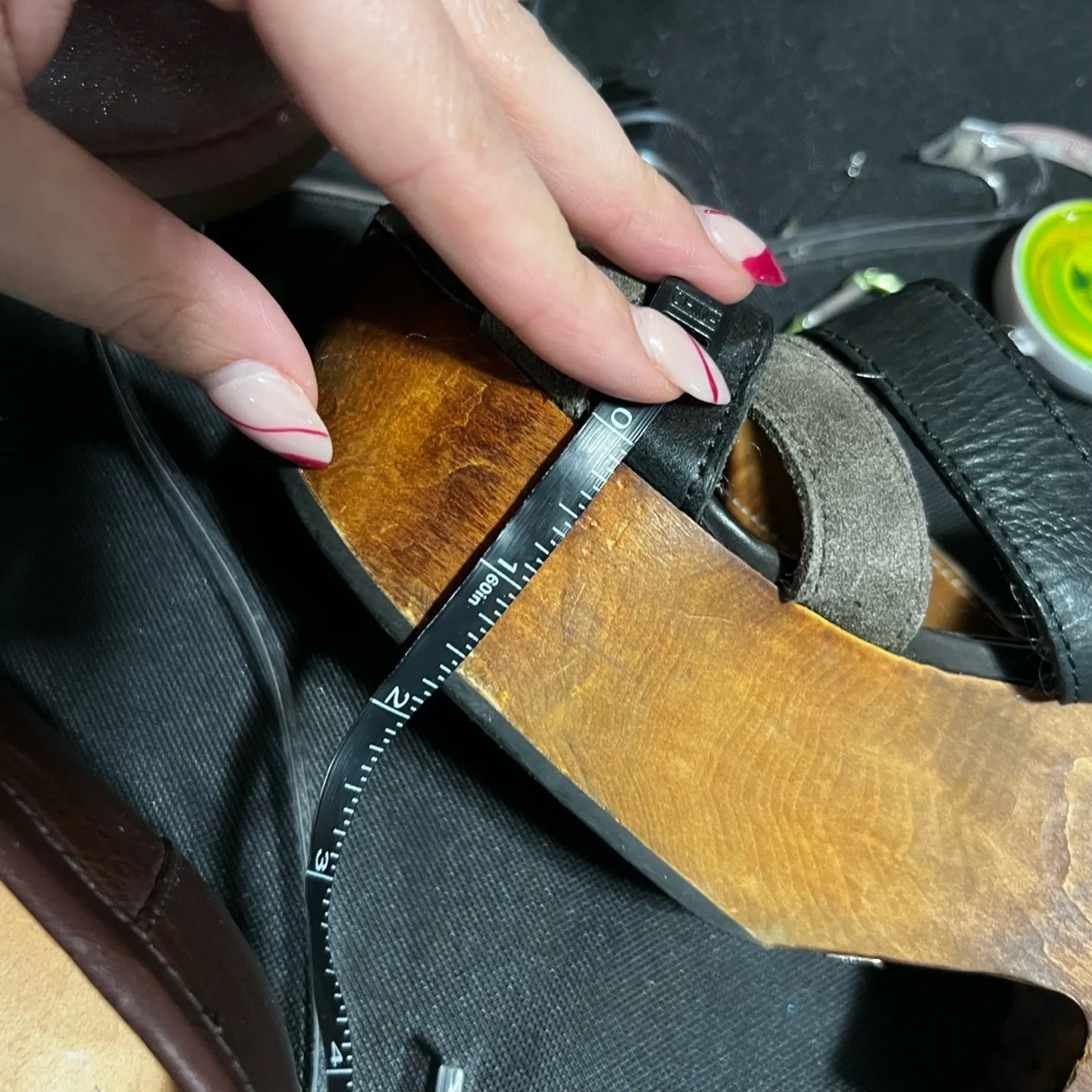 Rag & Bone Addington Black Grey Leather Suede Wooden Platform Sandals 39 / 9 - Image 9