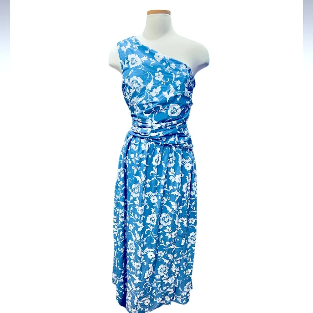 Abercrombie And Fitch One-Shoulder Cutout Maxi Dress Floral Midi Size L NWOT - Image 2