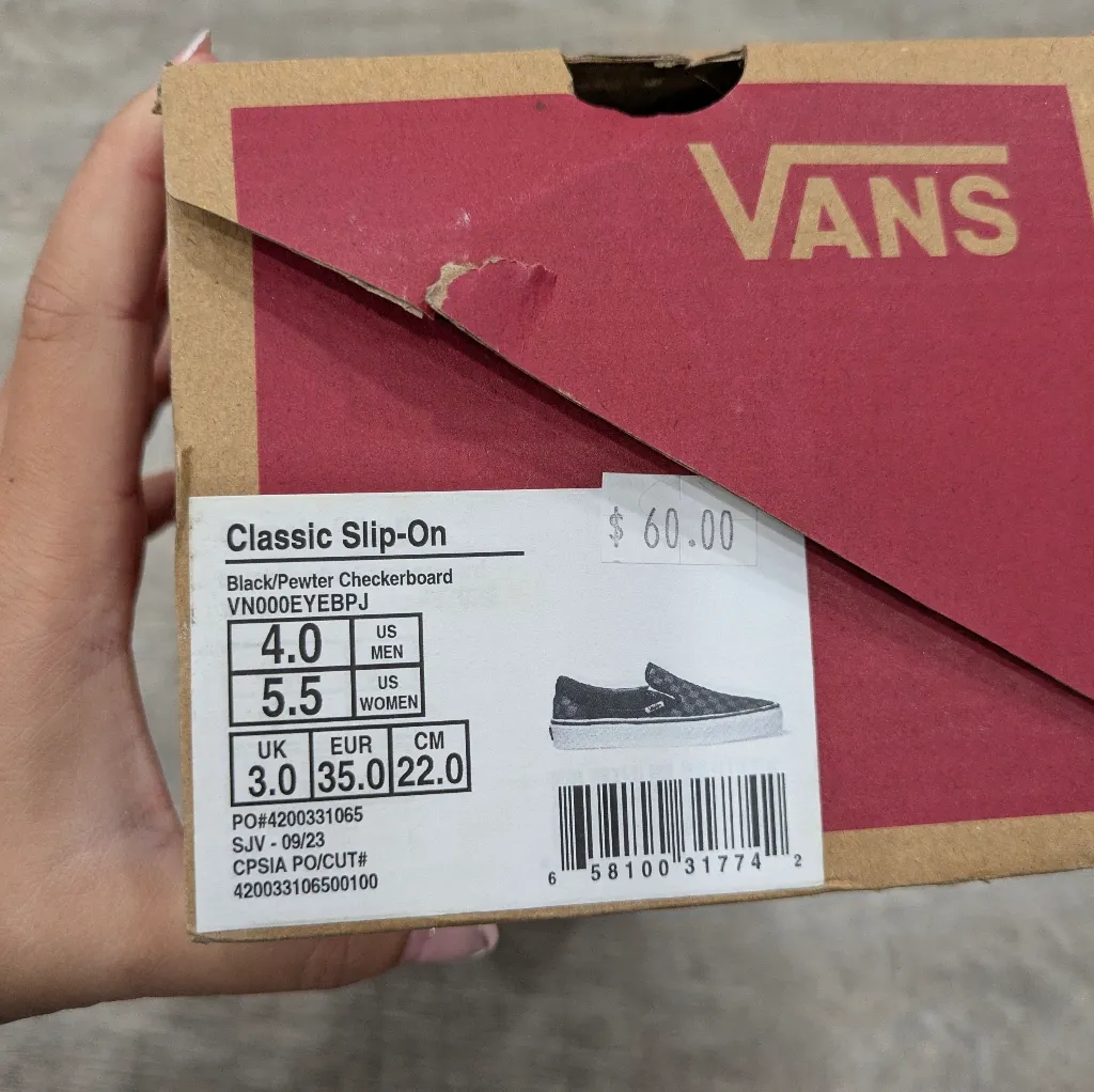 NIB Vans Old Skool Hibiscus Check Unisex Low Top Sneakers Size 5.5 - Image 9