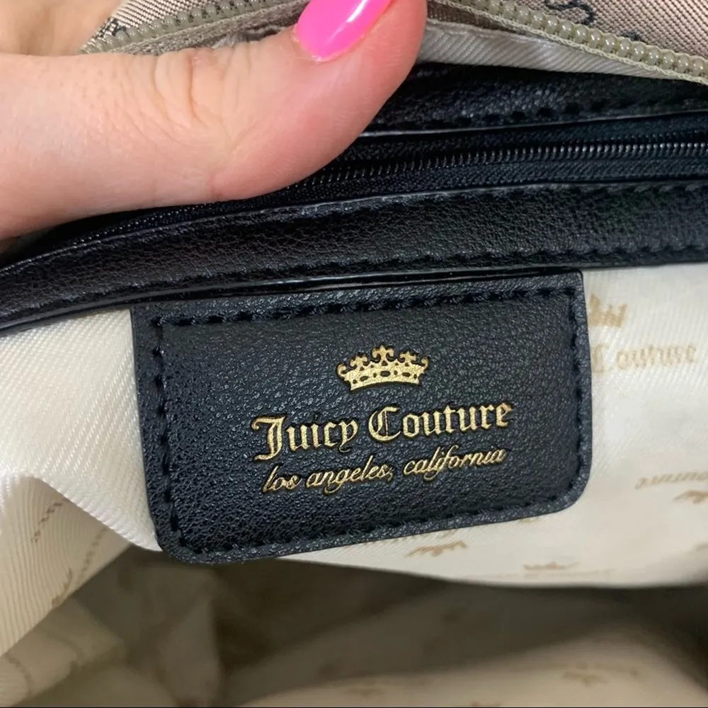 Juicy Couture Logo Print Tan/Black Satchel Bag - Image 7