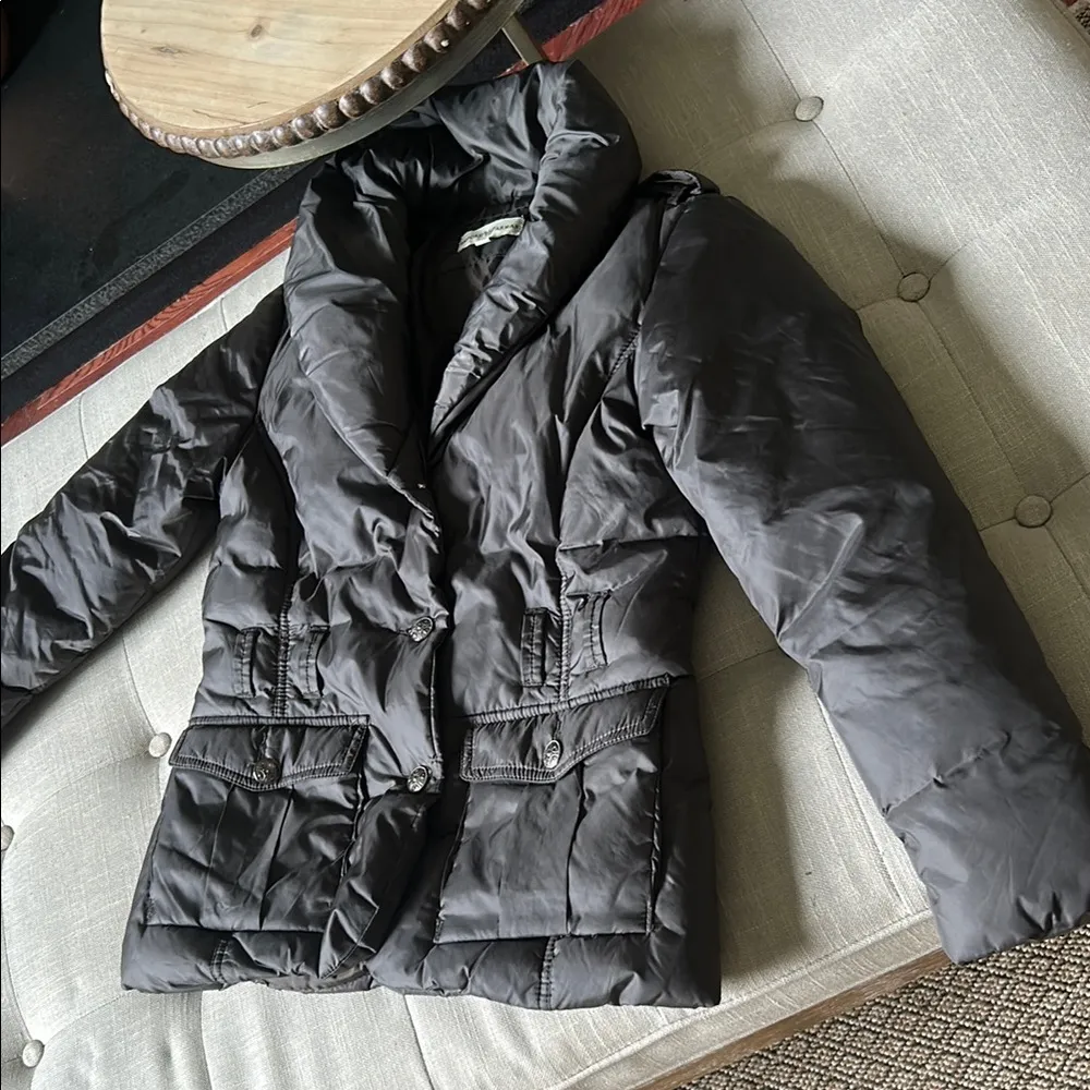 Emporio Armani Women’s Grey Fitted Down Feather Jacket Size Small - Image 5