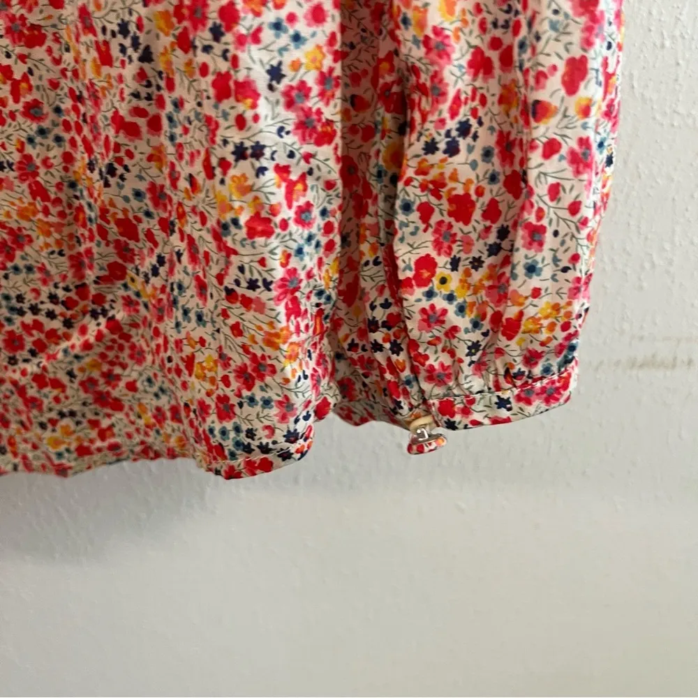 J Crew Blouse Liberty Print Phoebe Floral Ruffle Neck Long Sleeves Top Sz S EUC - Image 10