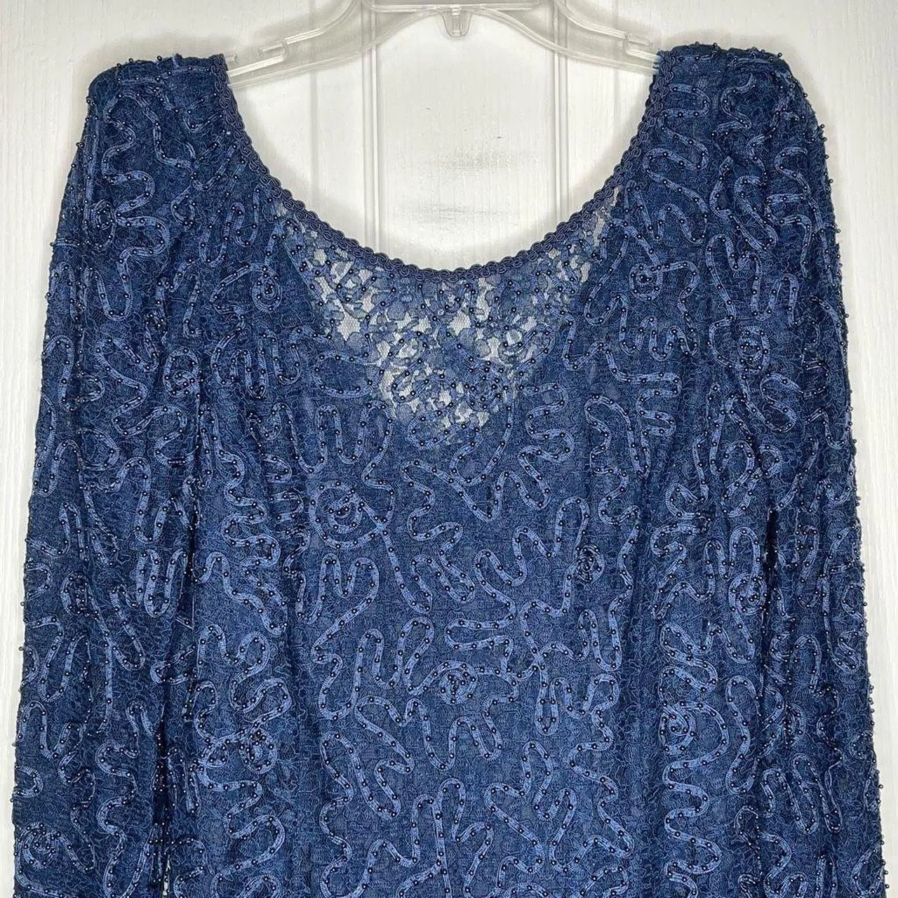 Marie St Claire Beaded Dress Or Gown Navy blue Size 8 - Image 4