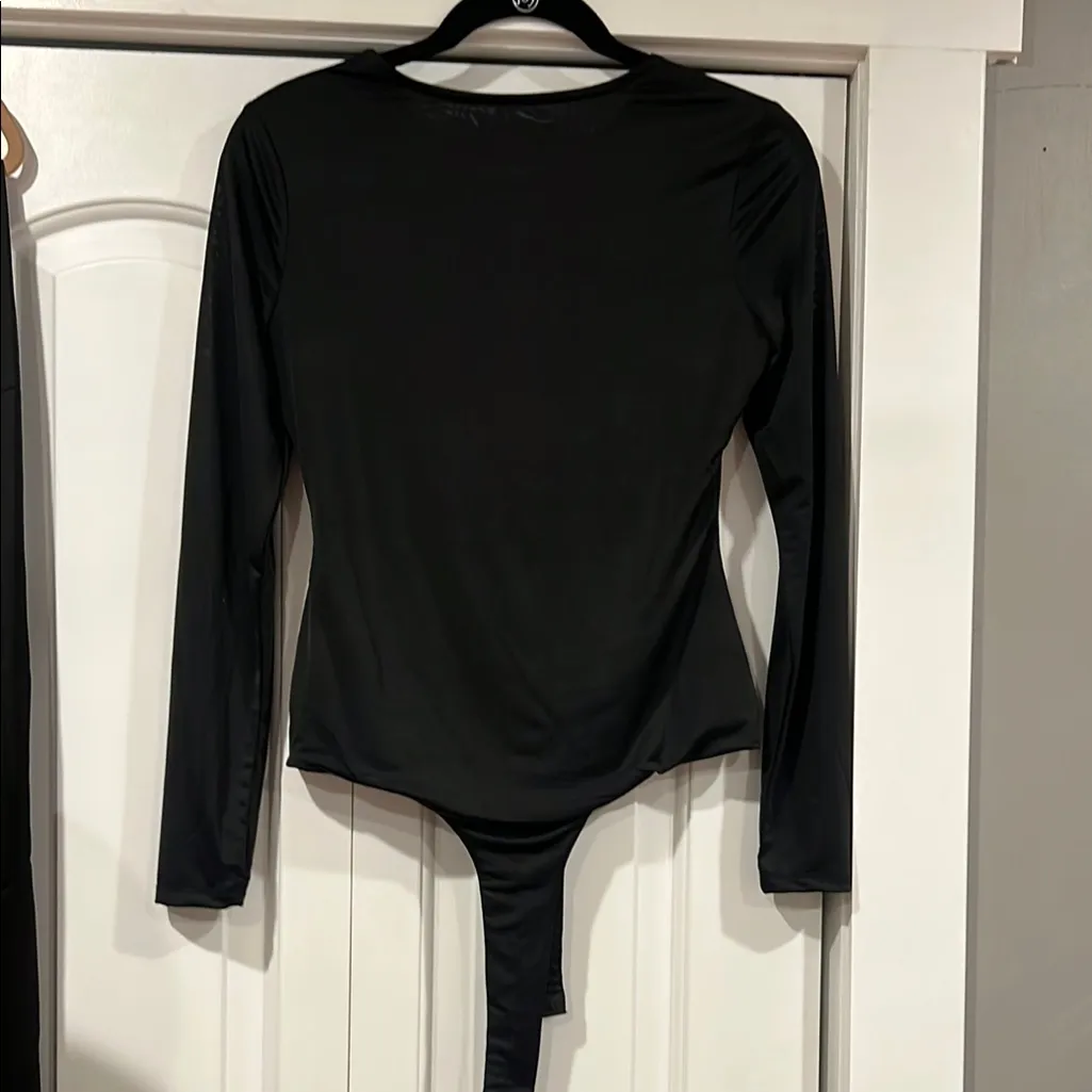 GREY LAB Fitted Black Long‎ Sleeve Bodysuit Size M - Image 5