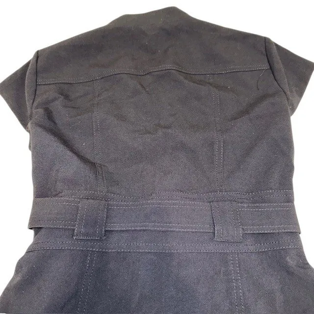 NWT Women's Sandra Darren‎ Navy Cap Sleeve Button down w/Belt Dress Sz 8 - Image 8