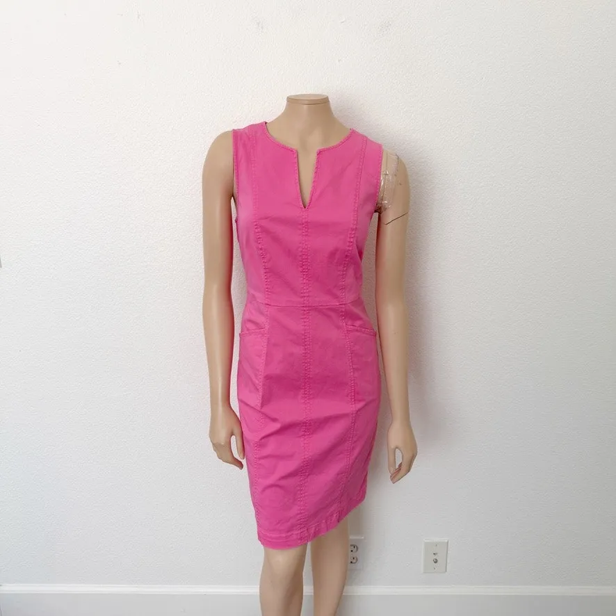 [Boden] Pink Helena Chino Sleeveless Mini Sheath Dress V - Image 3