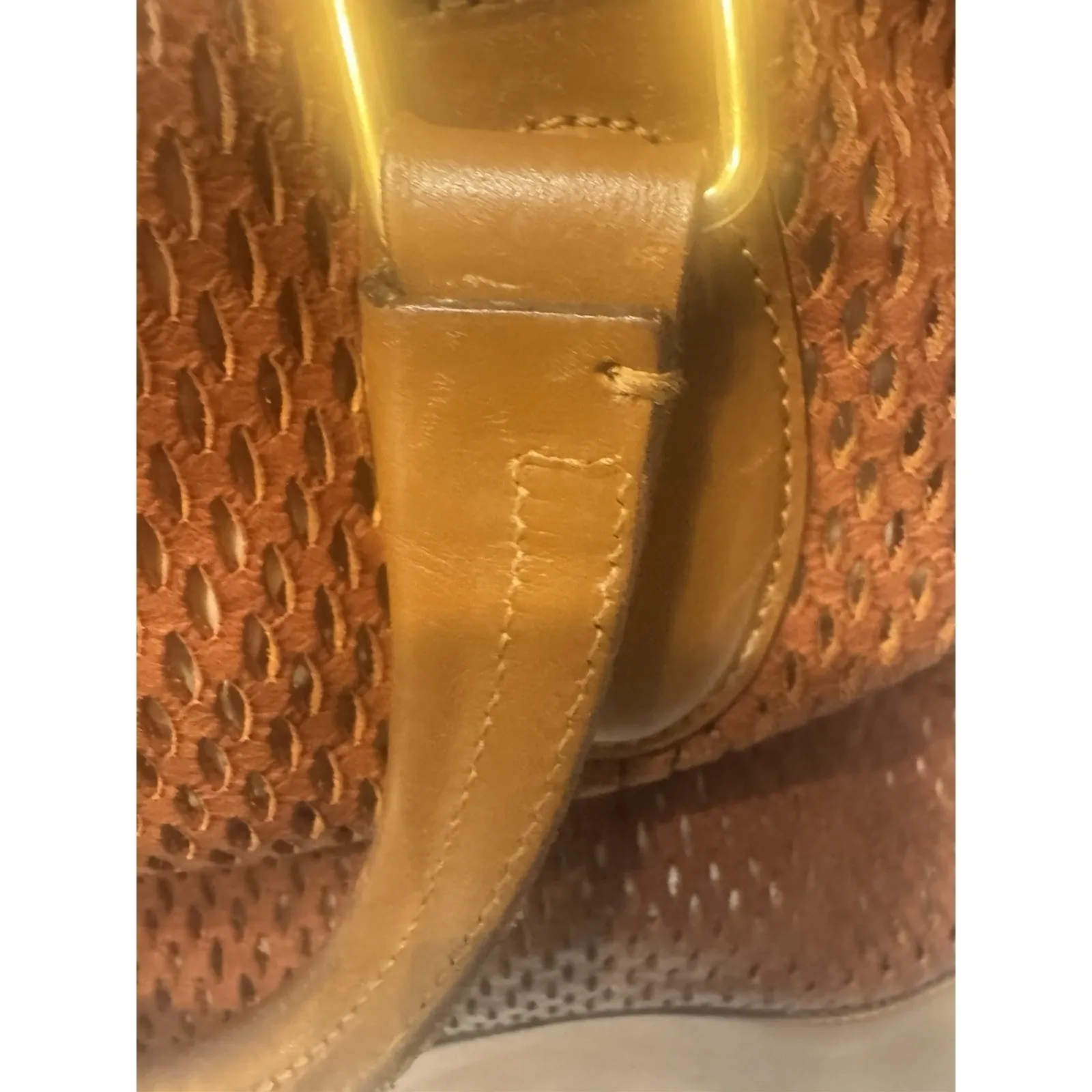 Chloé Brown Leather Perforated Satchel Tote Bag‎ - Image 4