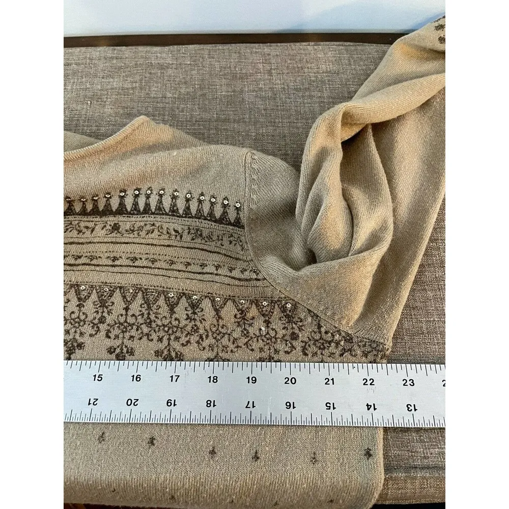 Lane Bryant Women’s Size 14/16 Brown Tunic Shirt Sweater Tie Neck Acrylic - Image 4