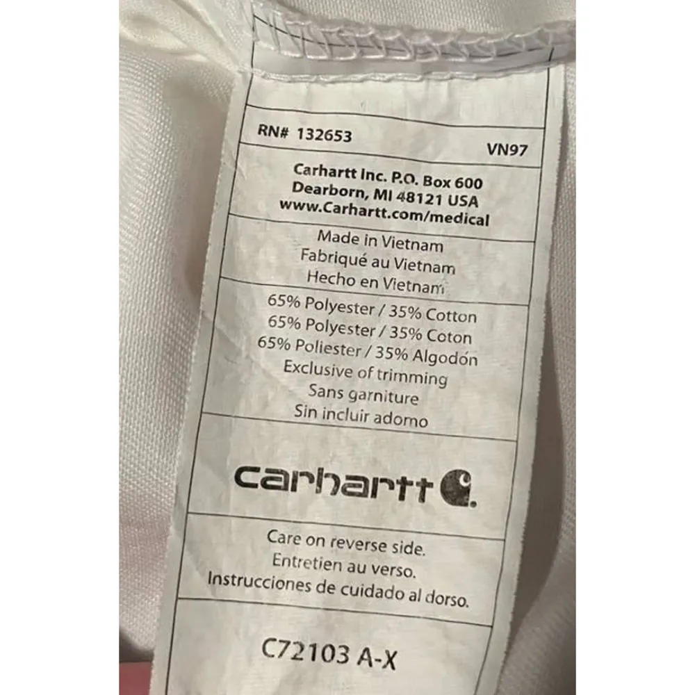 Carhartt Women's White Button Front Two Pockets Jacket Size S 29" Long x 20" PTP - Image 4