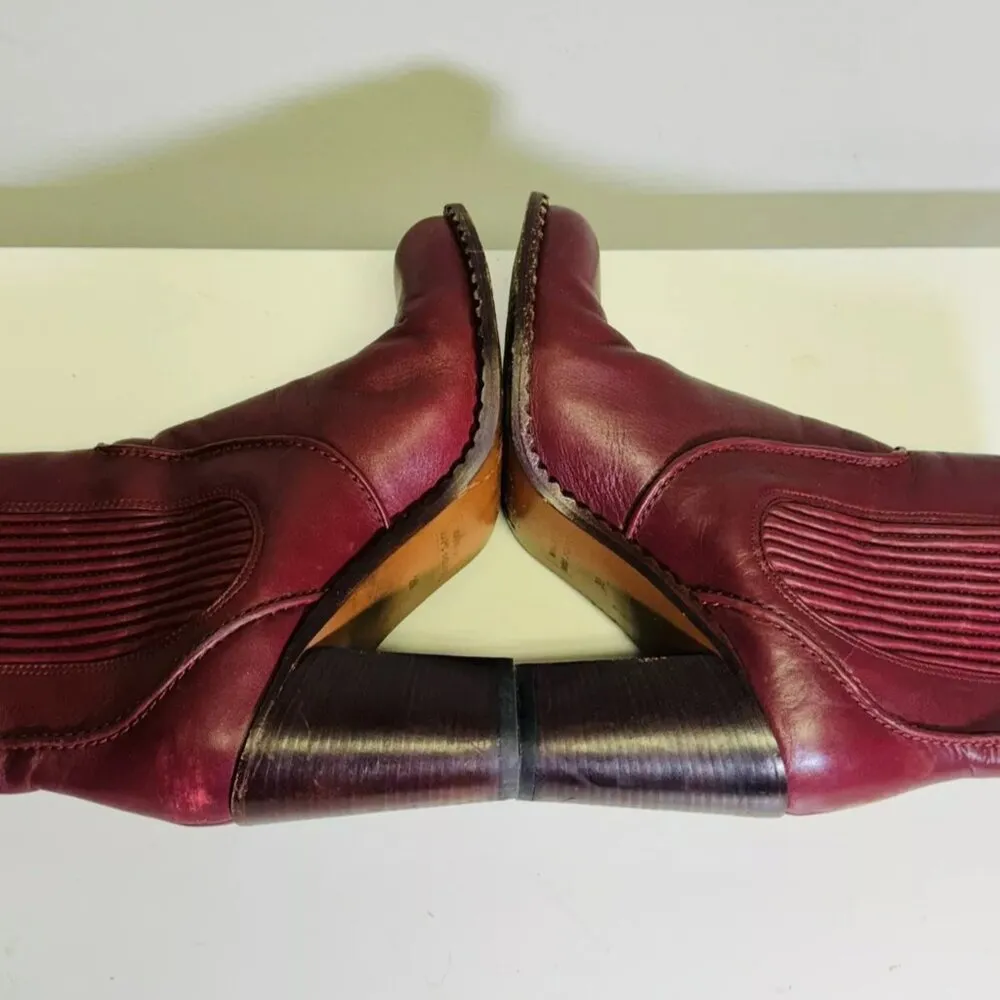 Marc by Marc Jacobs   Red Pull On Ankle Booties Heels Women’s Size 39/8.5 - Image 5