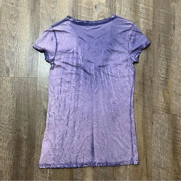 2000s Y2k Hurley Affliction-Like Purple V Neck‎ Top Womens Medium/Large - Image 4