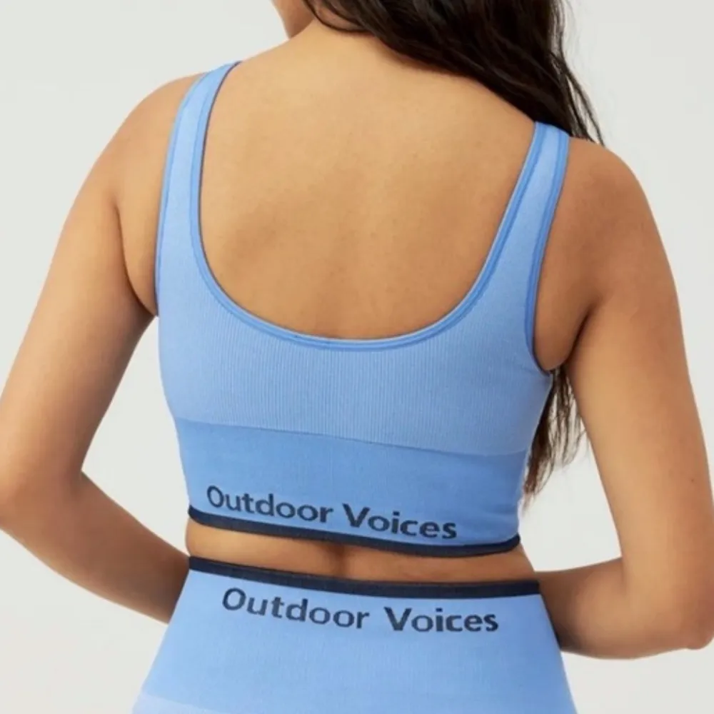 Outdoor Voices NWT  - Seamless Ribbed Longline Bra in Nebula Blue Large - Image 2