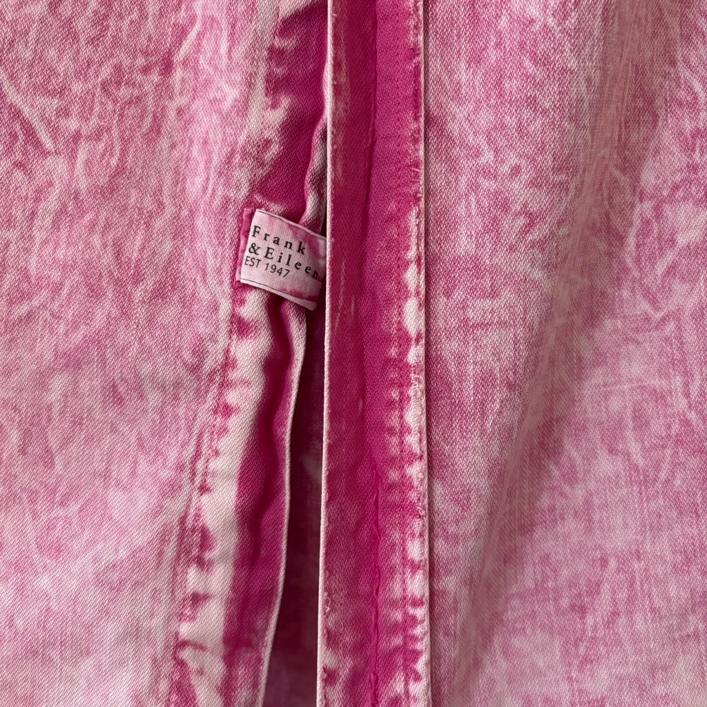 FRANK & EILEEN Size XS Pink Mineral Wash Denim Cotton Rory Maxi Shirt Dress - Image 12