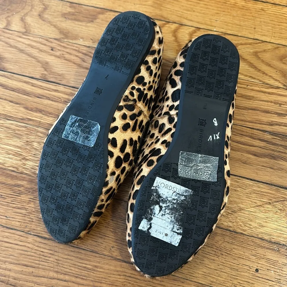 BIRDIES the starling cheetah animal print haircalf loafer flats shoes 7 slip on - Image 4