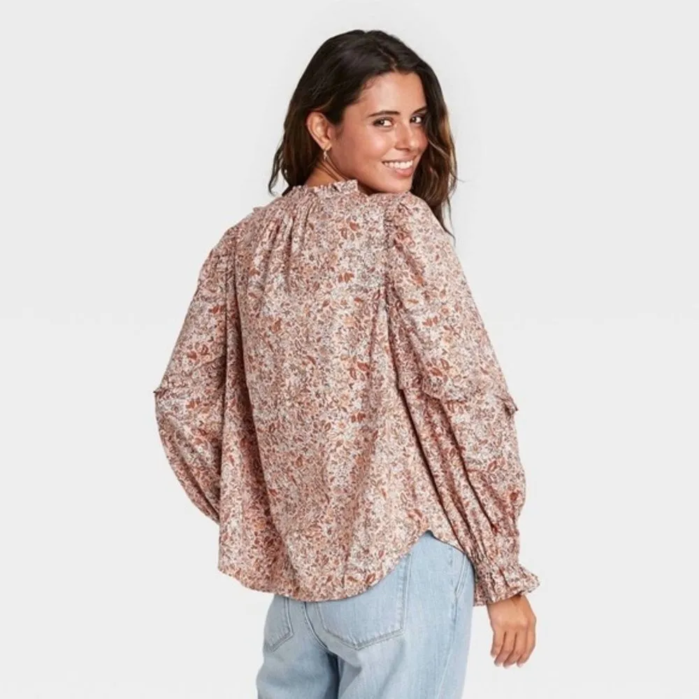 ✨ NWOT✨Universal Thread Floral Long Sleeve Ruffle ✨ - Image 2