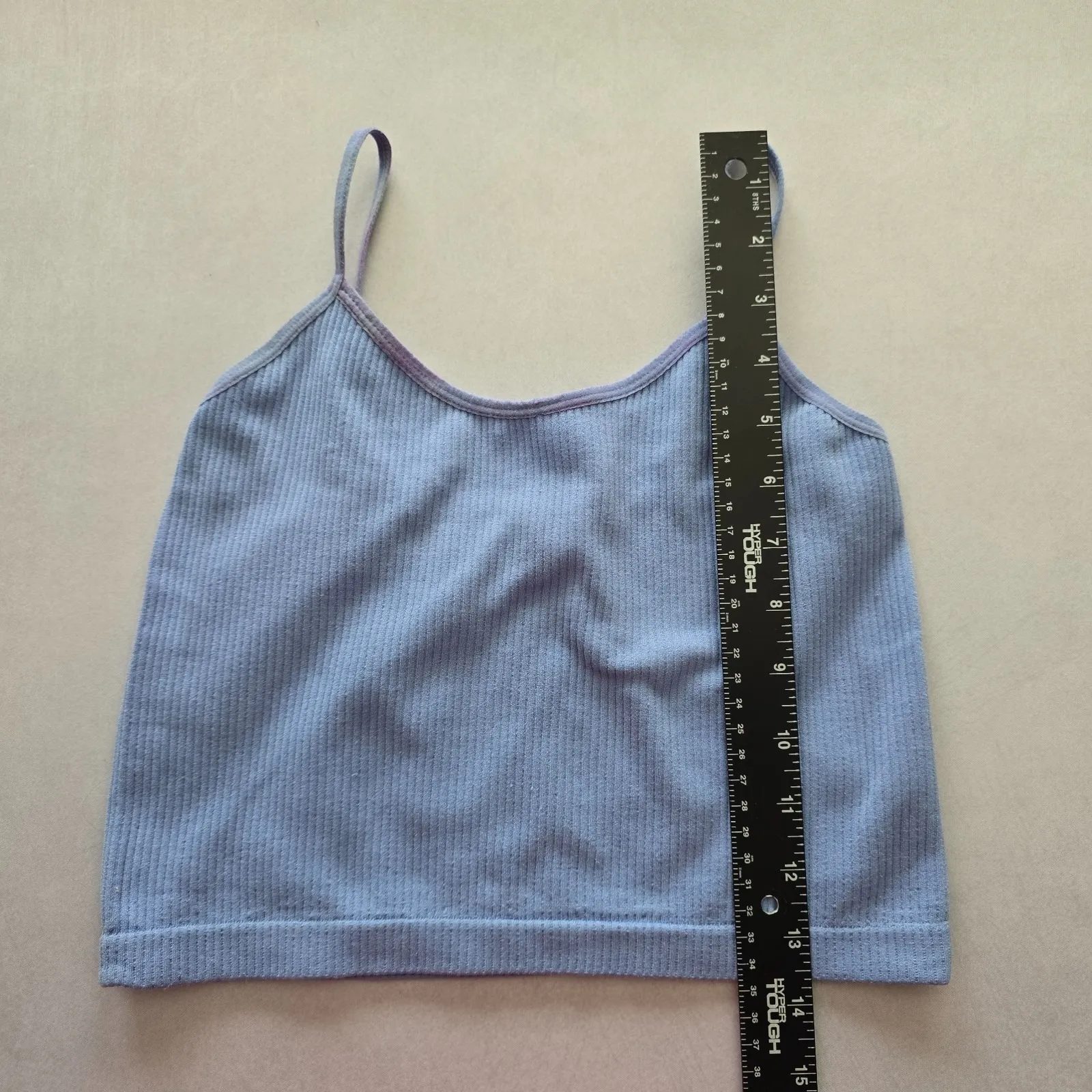 Ribbed Comfort Y2K Bra Top Wireless Pullover Stretch Sleep Active Blue Small - Image 4