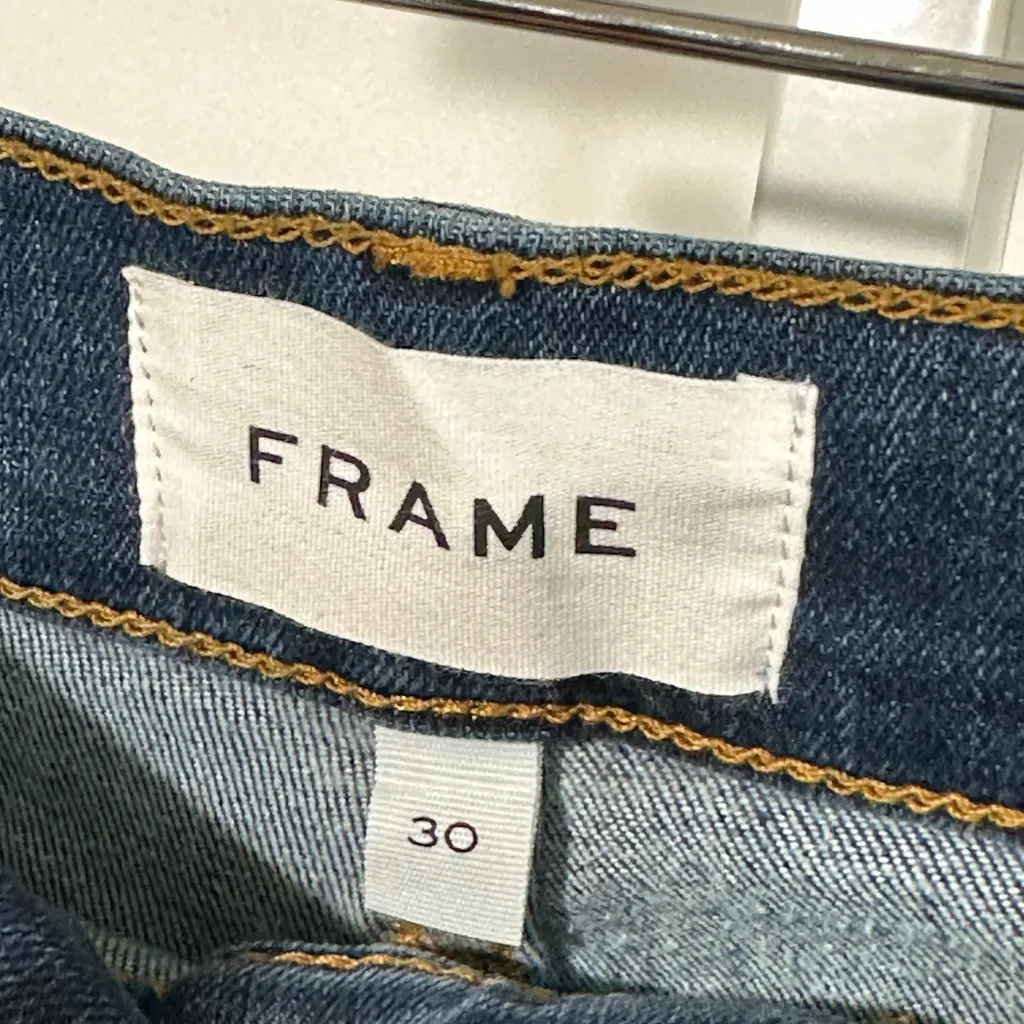 FRAME Le Palazzo High Rise Wide Leg Jeans Women’s 30/34 Blue Denim NWT long - Image 3