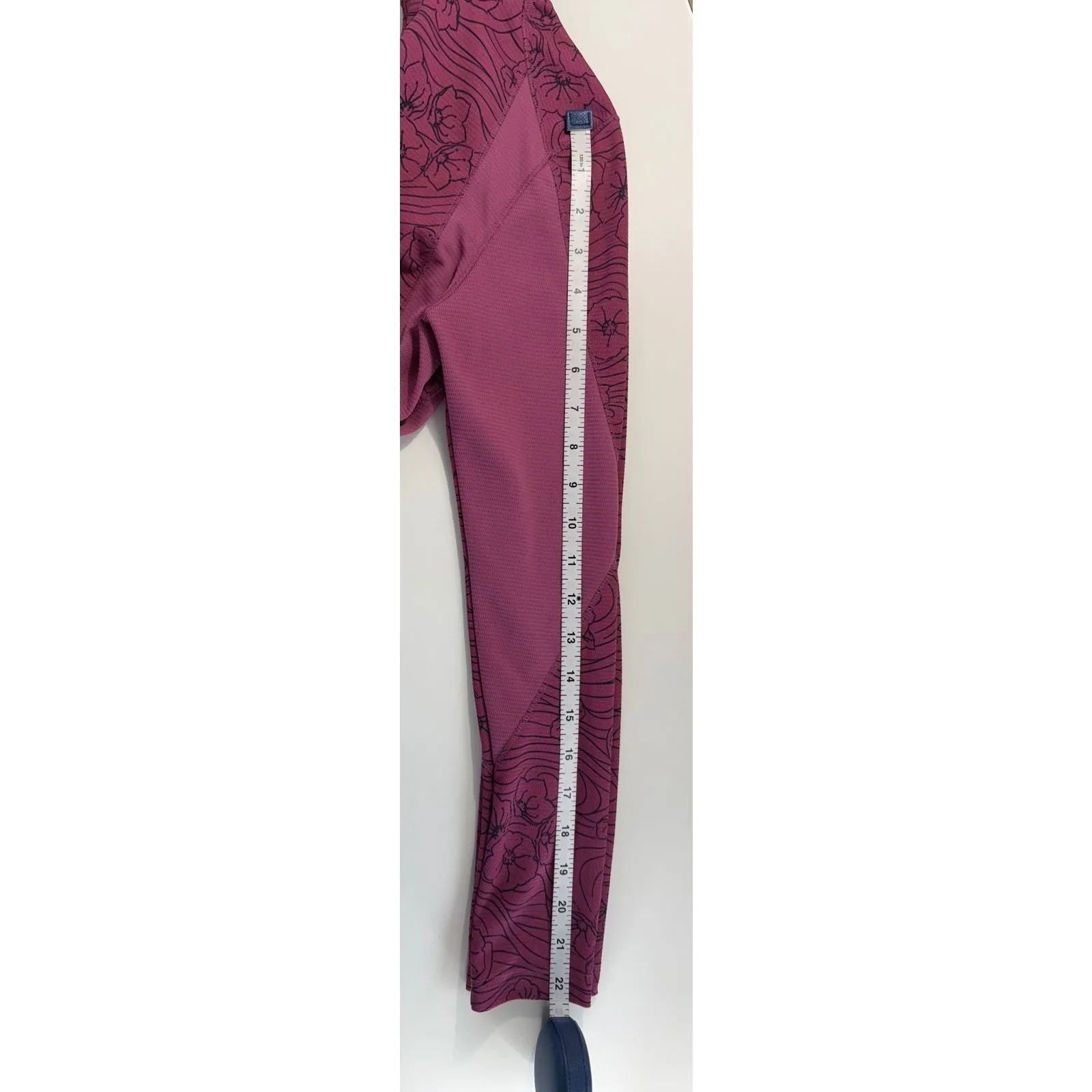 L L Bean Womens Pink Floral Quarter Zip Long Sleeve Athletic Top XS - Image 8