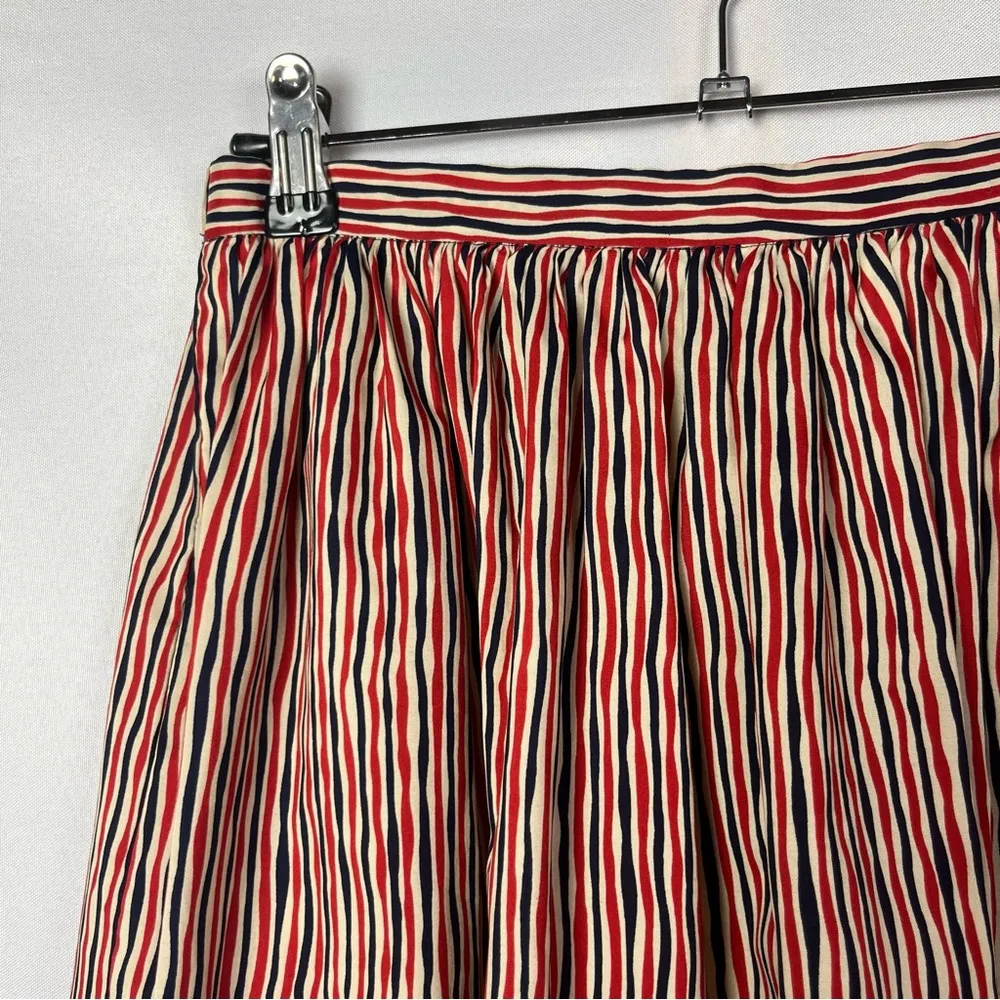 Halston Vintage Red & Blue Stripe A-Line Midi Skirt 4 - Image 23