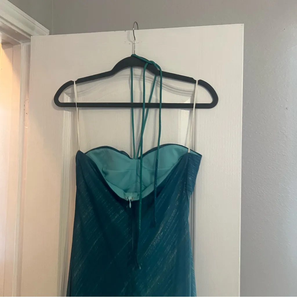 Jump Strapless Teal Ombre Dress - Image 7