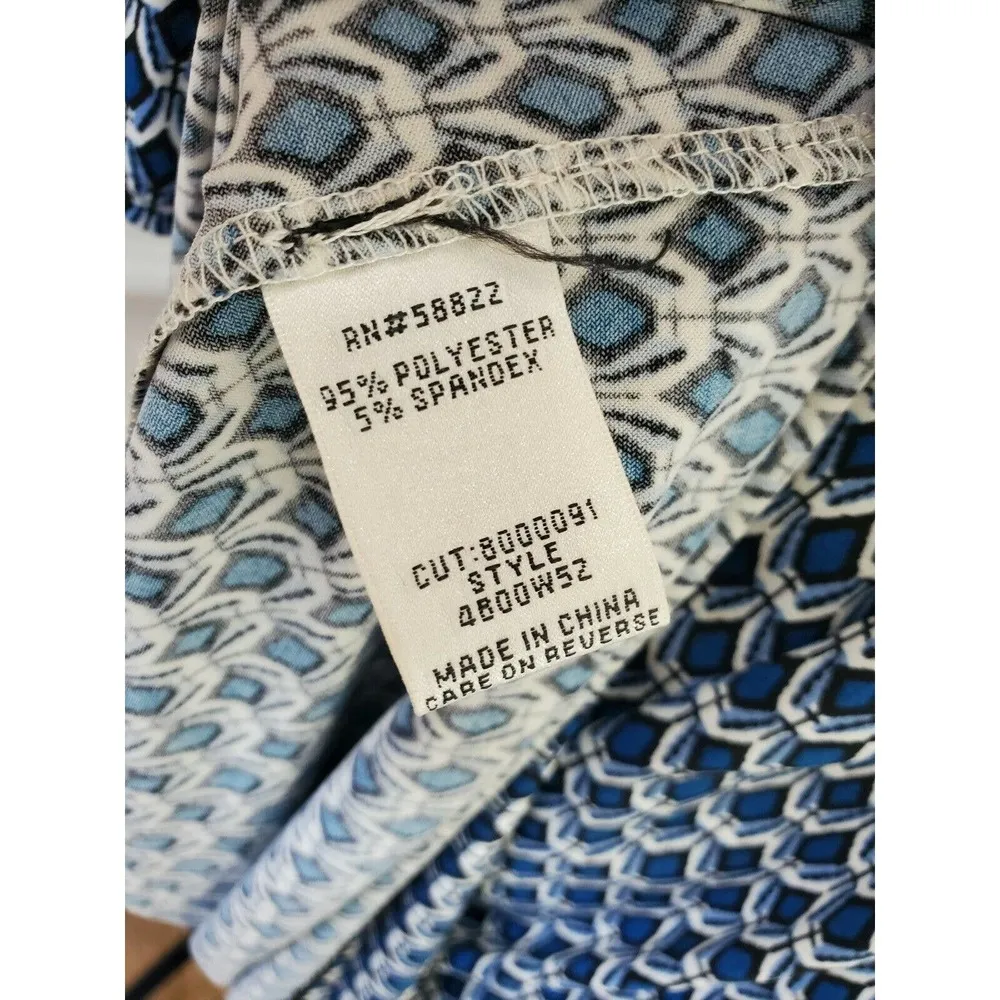 Sophie Max Women's Blue Polyester V-Neck Long Sleeve Knee Length Dress Size S - Image 11