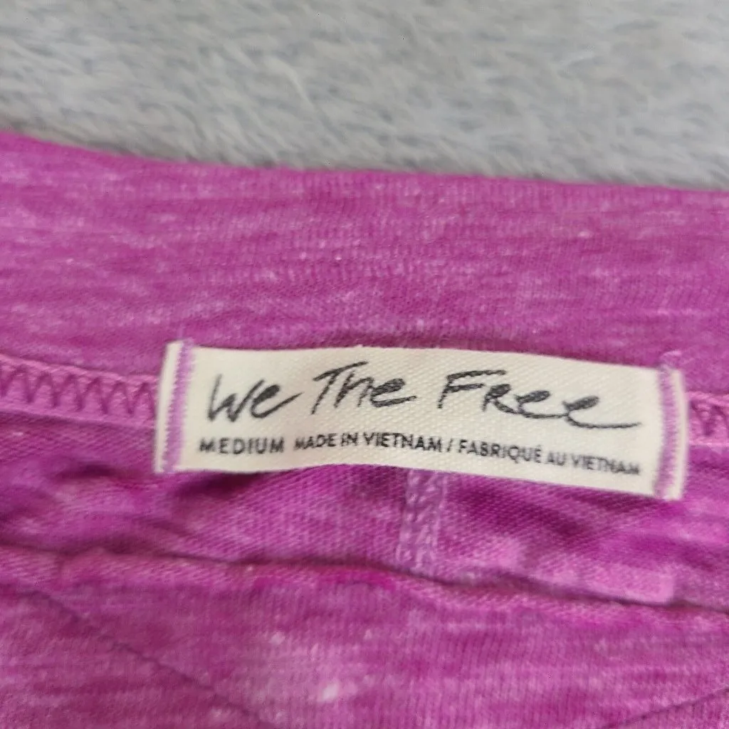 We the Free Sundance‎ Slouchy T-Shirt Azalea Pink Distressed V-Neck, Size M - Image 2