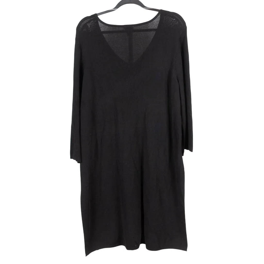 Chicos Travelers Dress 4 XXL Women NEW Black VNeck Long Sleeve Slinky KneeLength - Image 7