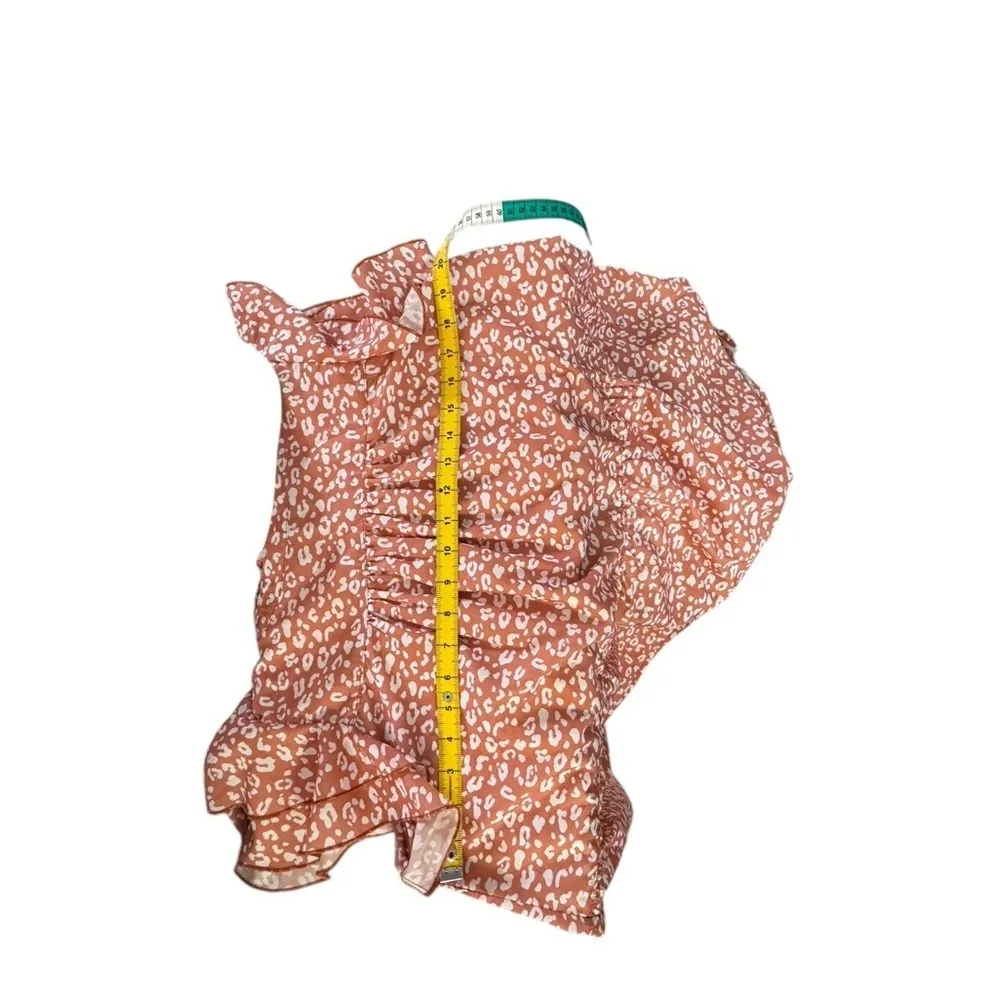 Jodifl Ruffle Sleeve Top burnt orange and white print wt55 - Image 5