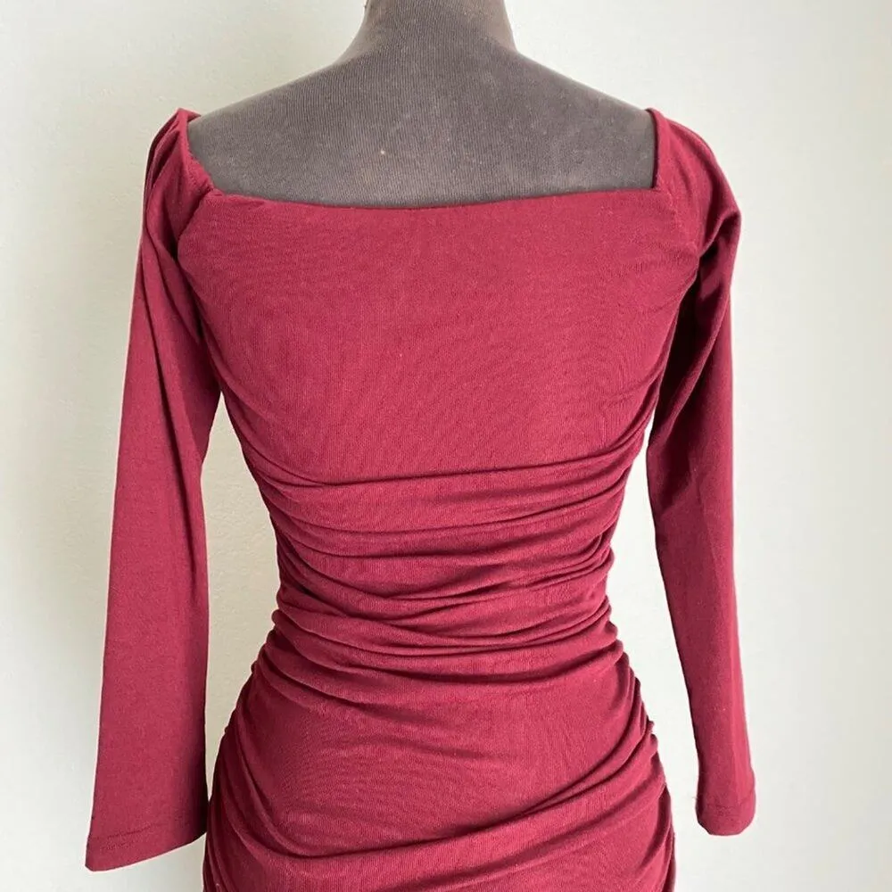 Egreis sz S red wiggle pencil‎ midi sexy dress - Image 7