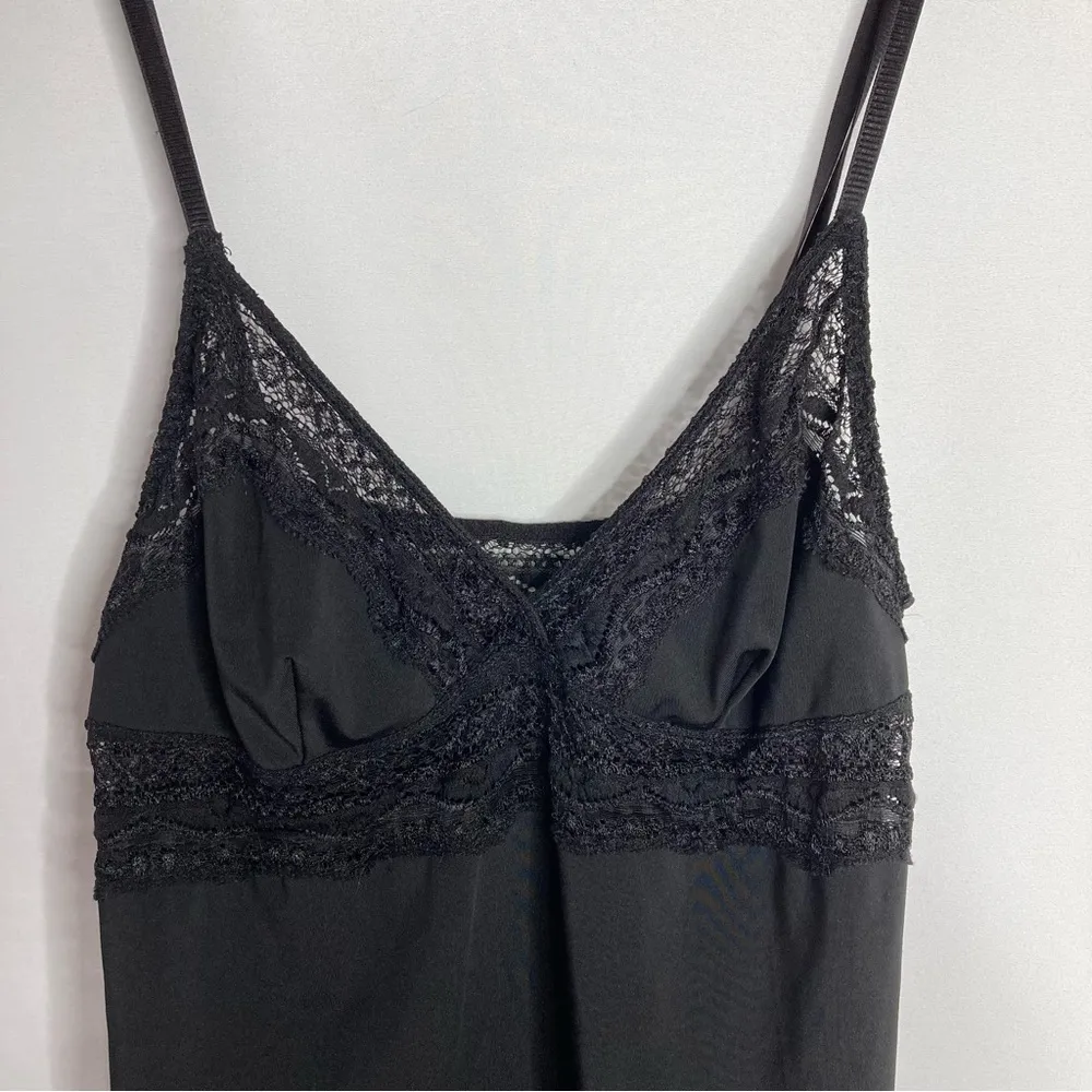 Y2K Black Lace Trim Cami Tank Top Size Large - Image 3