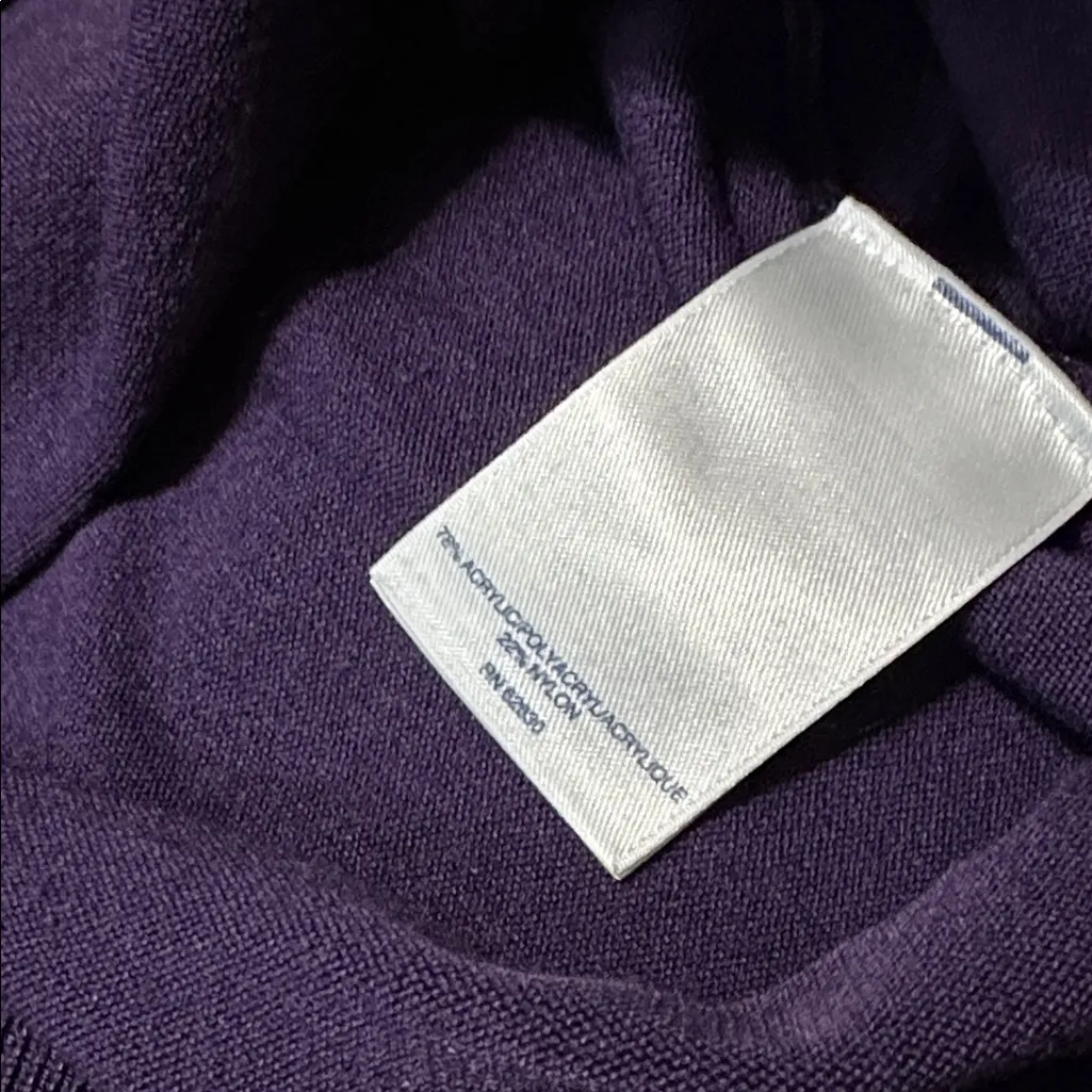 Lands' End Women’s Deep Purple V-Neck Sweater, XL - Image 4