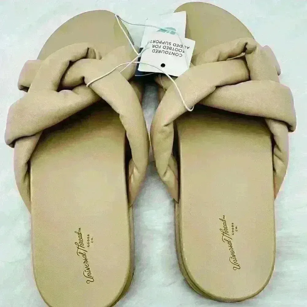 NEW Women's Cosette Padded Slide Sandals - Universal Thread - Tan - Size 8.5 - Image 3