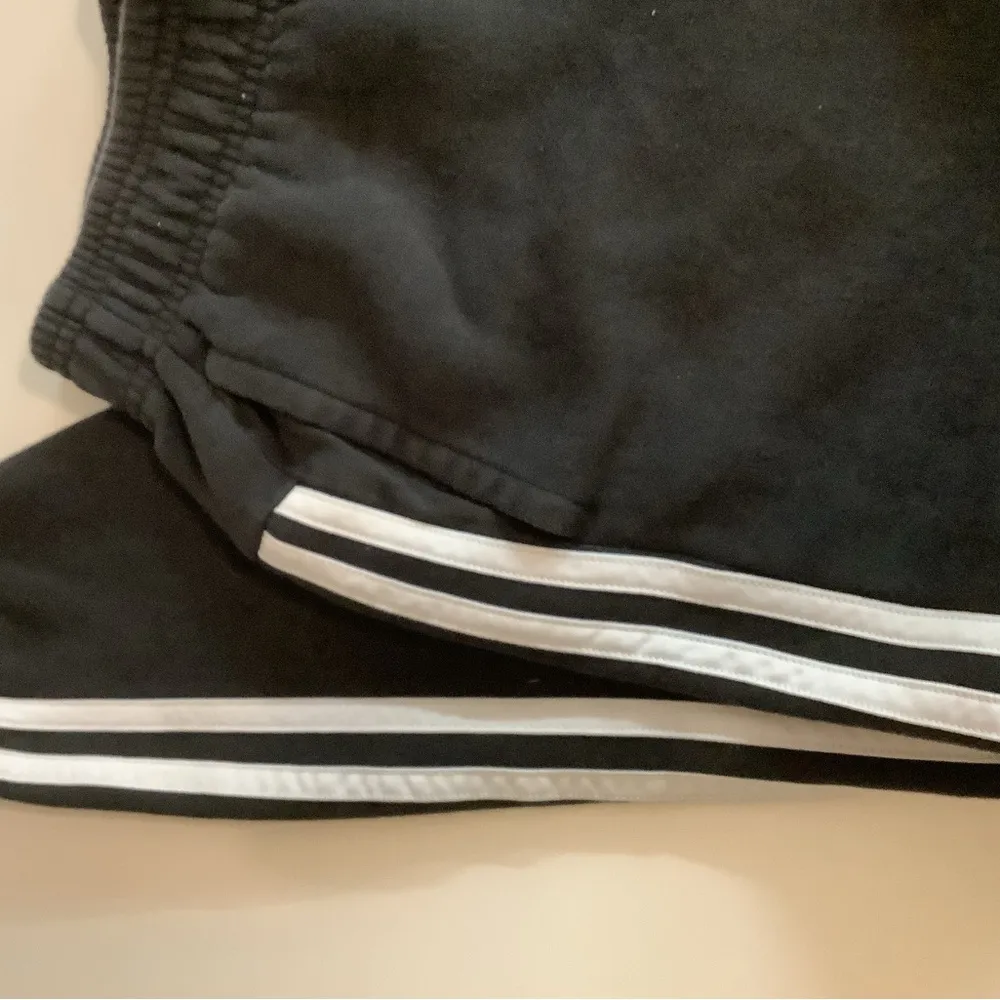 Adidas Size XS Black and White Track Pants with Signature Stripes. Preloved - Image 3