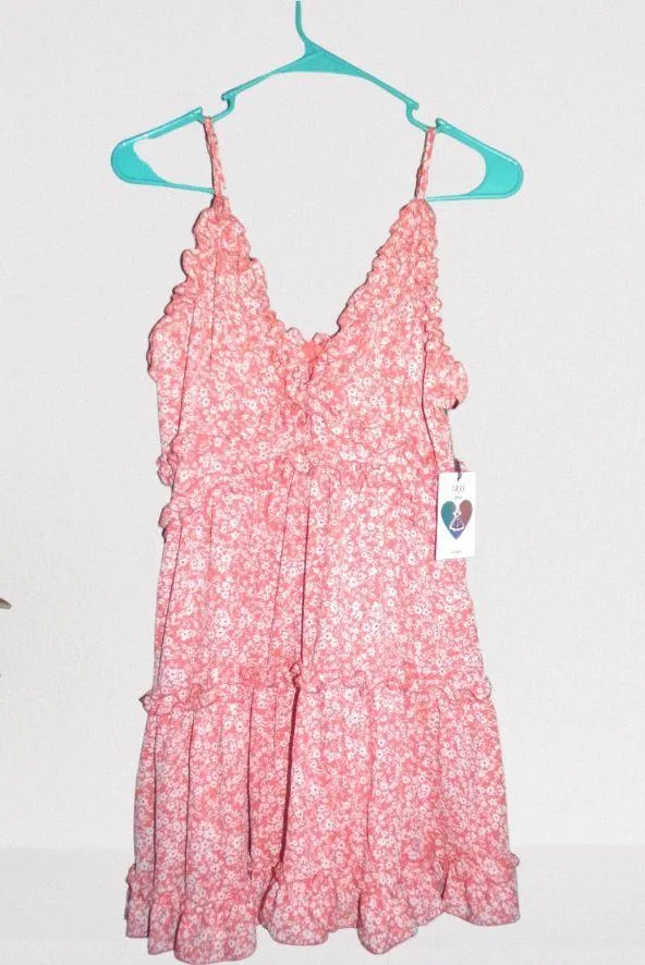 Boutique Red Summer Floral Dress - Image 3