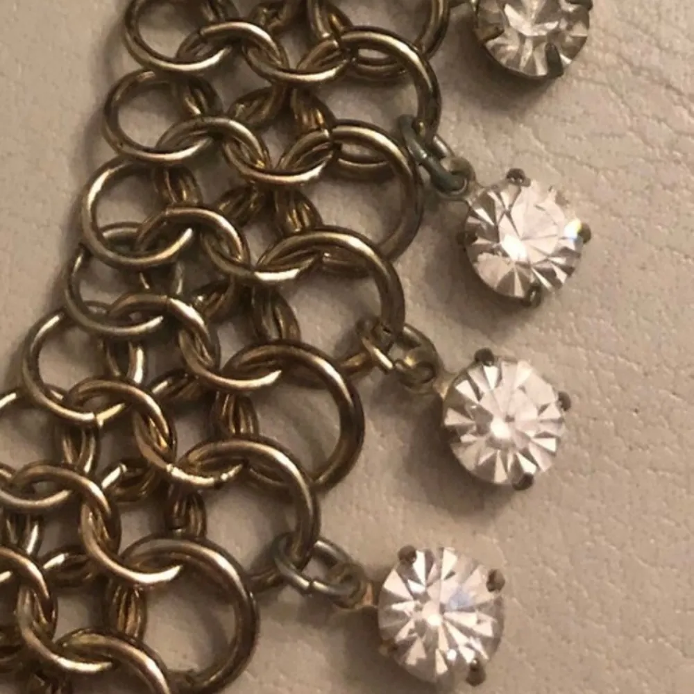 1980s ANNE KLEIN Gold Tone Rhinestones Necklace - Image 6