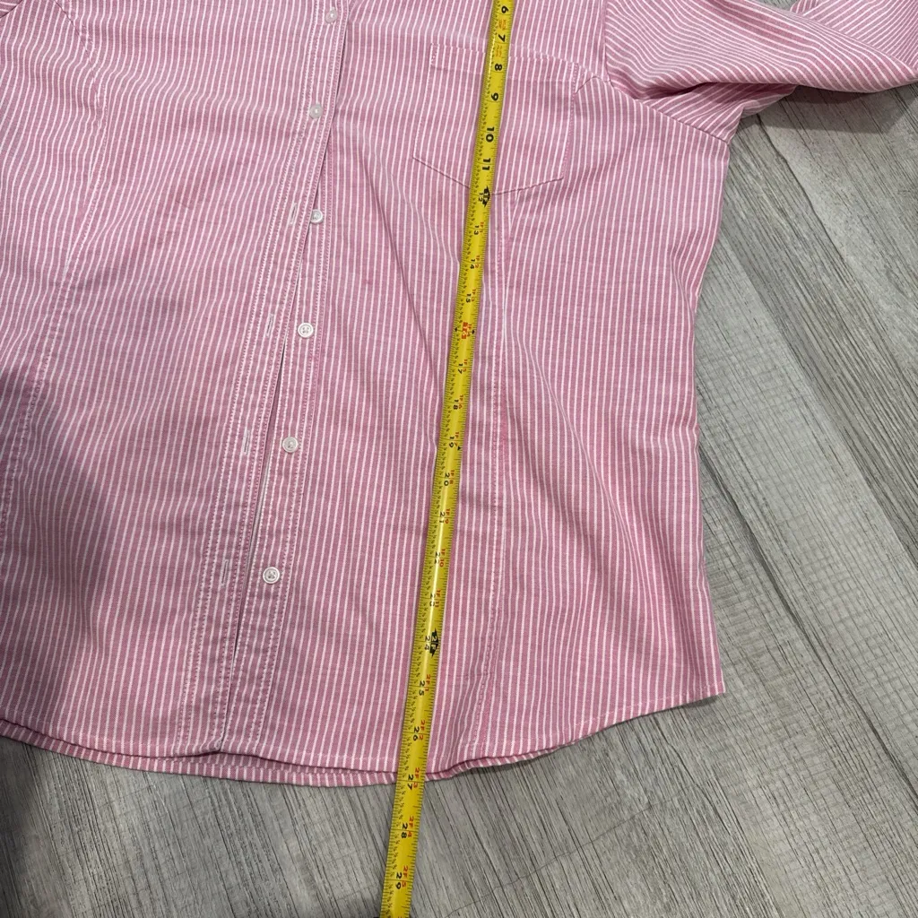 Riders by Lee Pink and White Striped Shirt size XL long sleeve button up - Image 13