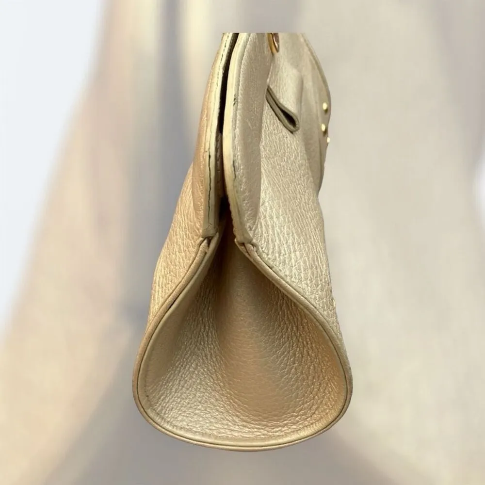 Cole Haan Women's Gold Studded Leather Clutch Bag Party/Cocktail - Image 4