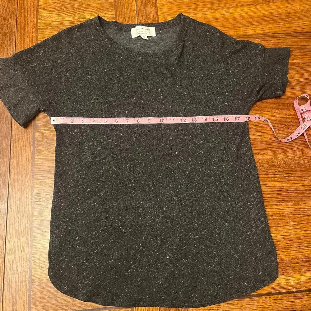 Cloth & Stone Anthropologie Black Short Sleeve Shirt Women's Small - Image 12